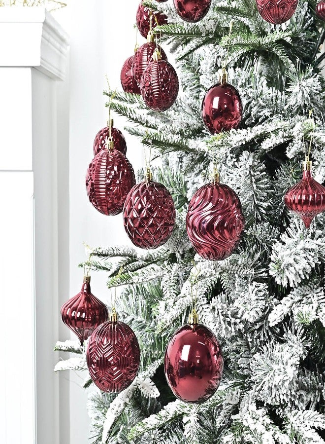 SVNVIOZ Christmas Ball Ornaments Set, 36pcs Burgundy Assorted Multi-Size Xmas Tree Ball Ornaments, Shatterproof Christmas Tree Hanging Ornaments for Xmas Decoration - Image 3